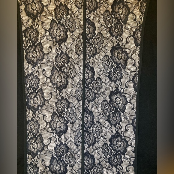 NWT Anthropologie x Maeve black/nude paneled lace bodycon dress, size 10 - Picture 7 of 7